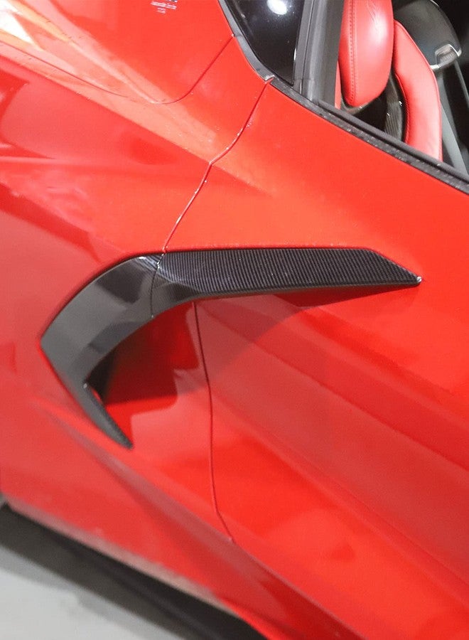 crosselec Carbon Fiber Exterior Body Side Air Outlet Cover Trim for Chevrolet Corvette C8 2020-2025 - Image 3